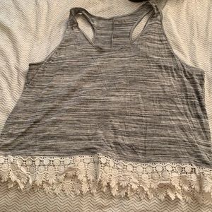 Cute tank with lace trim